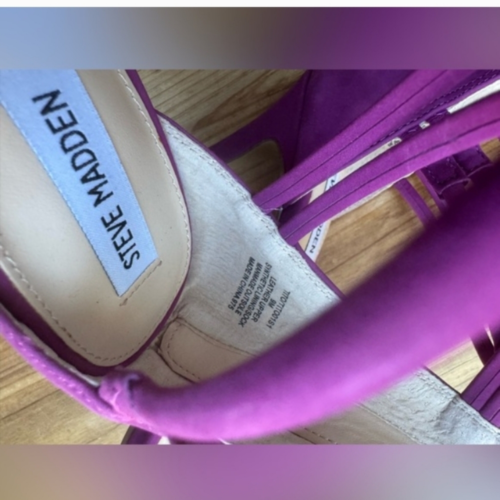 Steve Madden Fuchsia Multi-Strap Stiletto Sandals - Picture 3 of 4